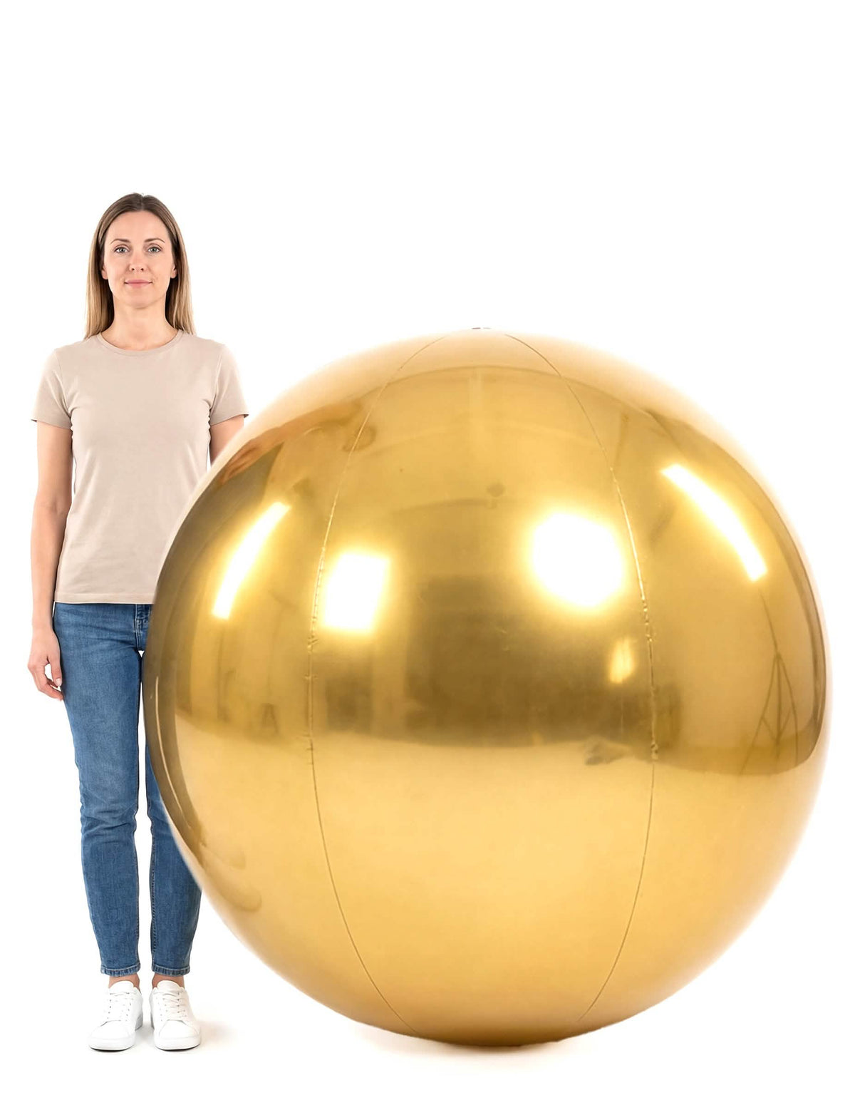 Nafukovacia zlatá zrkadlová guľa 120 cm 
