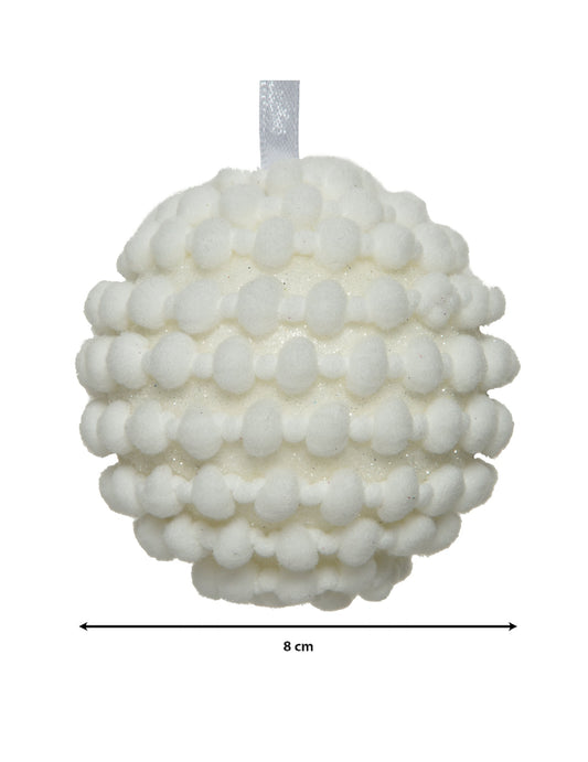 Détail des dimensions de la boule de noël ambiance polaire