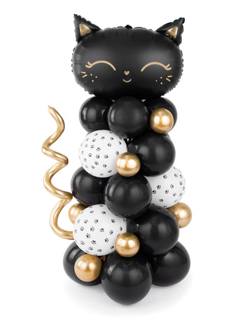 Kytica balónov s čiernou mačkou 140 x 83 cm, 61-dielna súprava