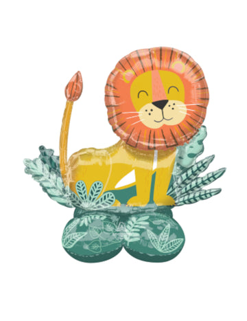 Hliníková lopta Giant Airloonz Lion Get Wild, 114 x 110 cm, dekorácia džungle