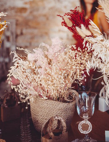 Svadobná dekorácia kytice zo sušenej bielej gypsofily 25g