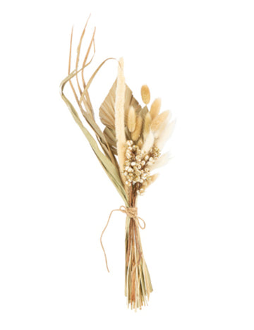 Kytica sušených kvetov Olga so zlatými trblietkami 45 cm na svadbu