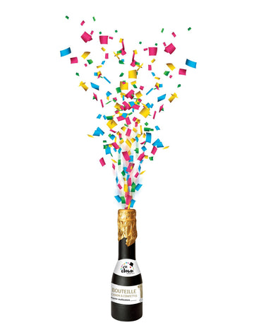 Viacfarebná fľaša na konfety Cannon 16 cm