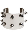 Bracelet en métal punk pour adulte argenté avec pointes