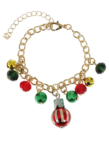 Kovový náramok s vianočnými guľkami