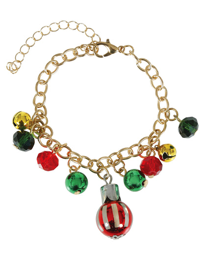 Kovový náramok s vianočnými guľkami