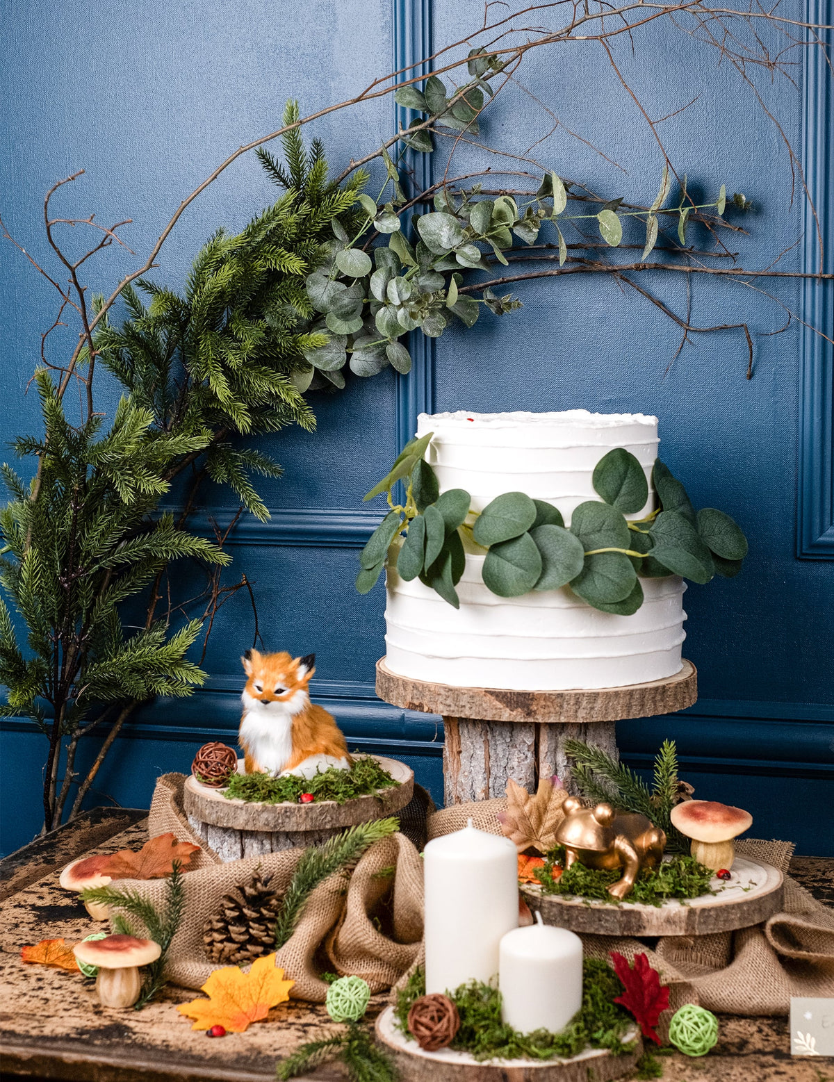 Décoration de buffet de fête de la branche d'eucalyptus décoration naturelle