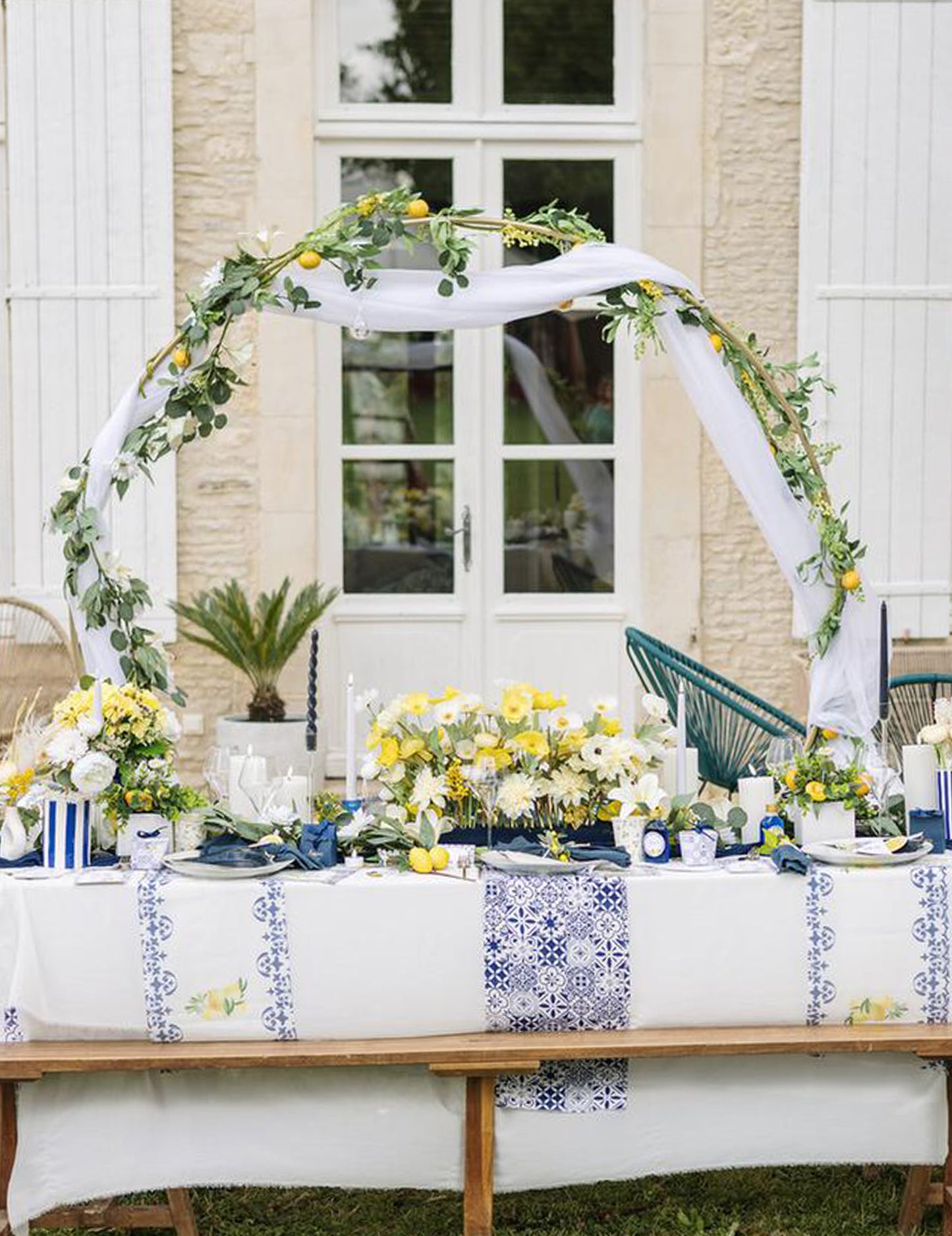 Umelá citrónová vetvička so žltými a zelenými listami, 13,5 cm