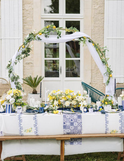 Umelá citrónová vetvička so žltými a zelenými listami, 13,5 cm