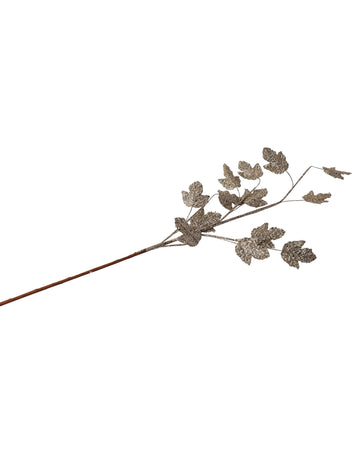 Javorový list s trblietkami šampanského 75 cm a flitre