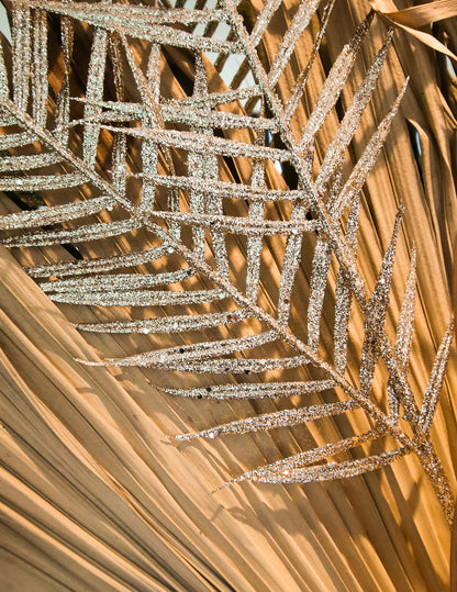 Vetva paprade so zlatými trblietkami 1m 