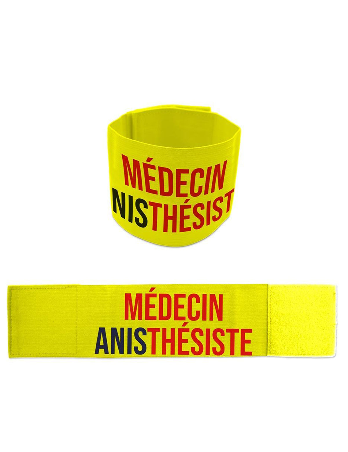 Vues à plat et enroulée du brassard apéro médecin anisthésiste