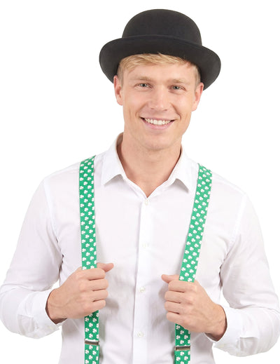 Zelené popruhy s bielym ďatelovým svätým Patrickom