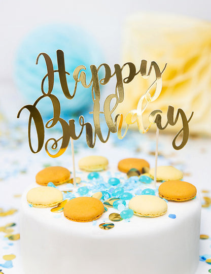 Torta Topper v Happy Birthday Gold Metallic 22,5 cm
