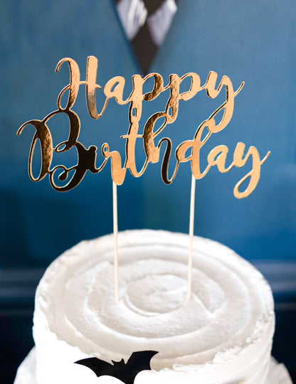 Torta Topper v Happy Birthday Gold Metallic 22,5 cm