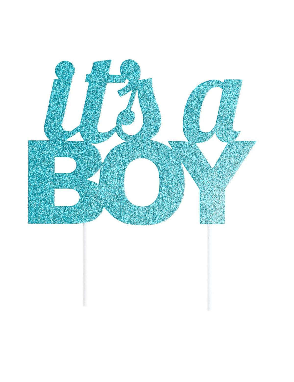 Cake topper je to chlapec pre baby shower modrá s trblietkami