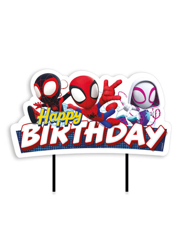 Torta topper všetko najlepšie k narodeninám Spidey and Friends 17.5 cm