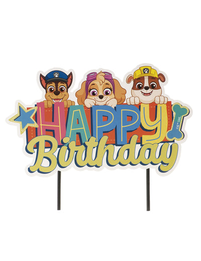 Cake topper Happy Birthday Pat' Patrouille pour enfant multicolore avec Chase Stella et Ruben