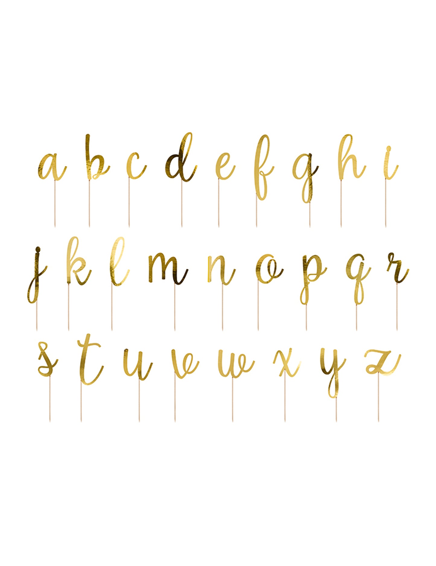 Sada drevených ozdôb na tortu s kovovými zlatými písmenami na tortu