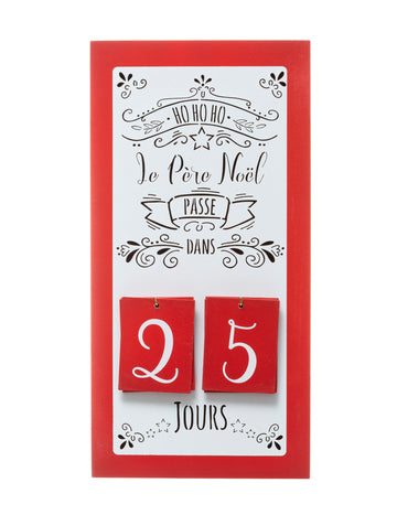 Drevený adventný kalendár s pultom 40 x 20 cm