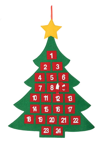 Textilný adventný kalendár v tvare vianočného stromčeka 55 x 70 cm 