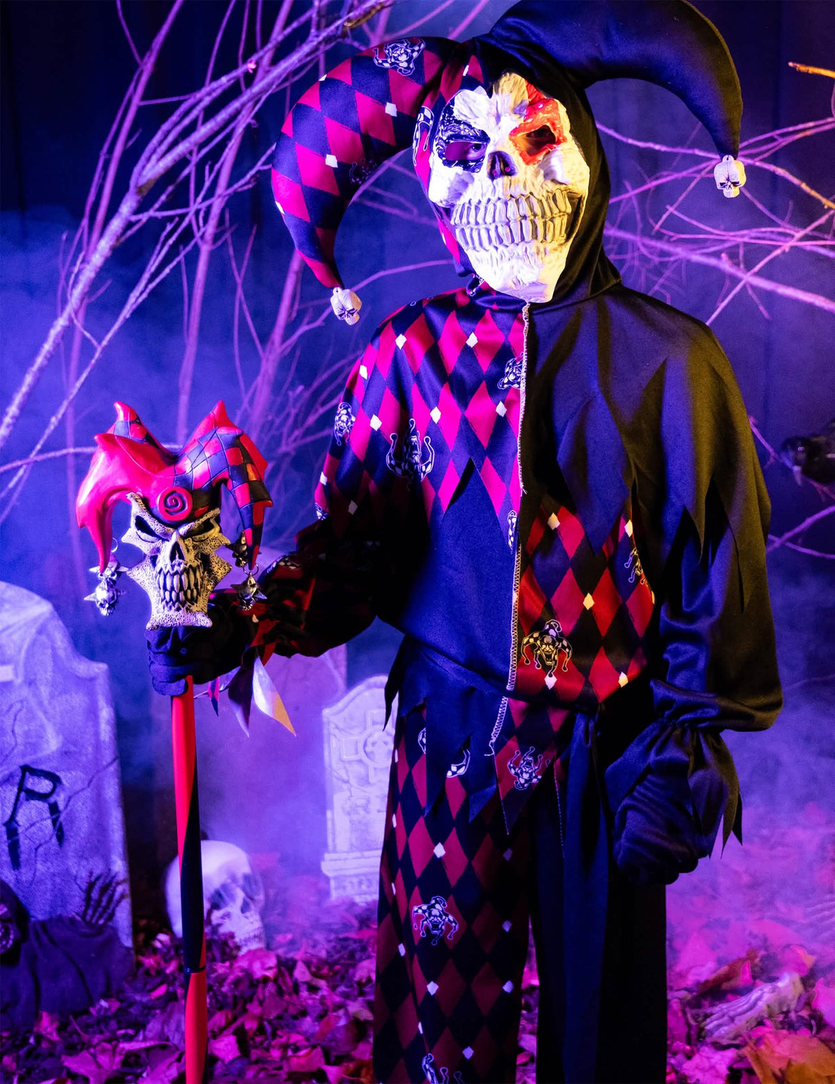 Situácia s palicou šaša halloween dospelý