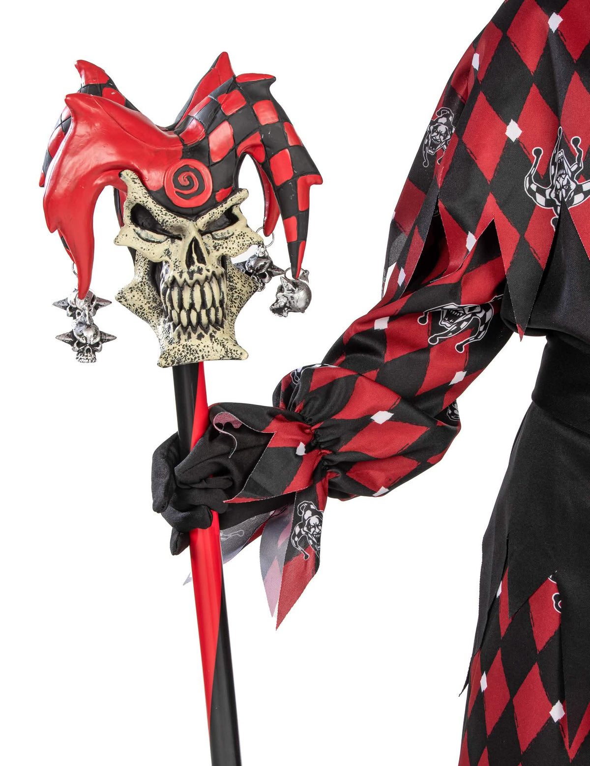 Detail na hlavu kostry palice šaša halloween