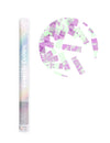 Canon à confettis bandes iridescentes pour fête aux reflets pastel