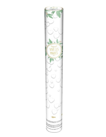 40 bielych papierových konfetových kanónov v tvare srdca cm Nech žijú novomanželia!