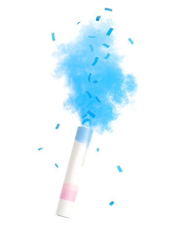 Prachové delo a modré konfety 30 cm