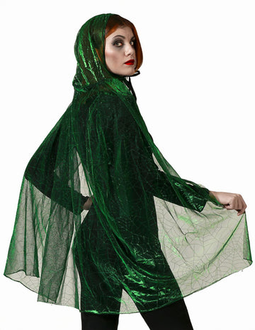 Cape to s kapucňou dospelých zelených pavúkov plátno