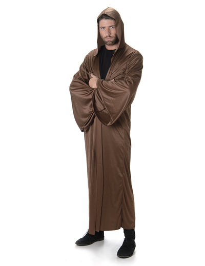 Cape marron pour adulte avec capuche et manches larges