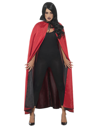 Reverzibilný upír saténový mys 125 cm Halloween dospelých