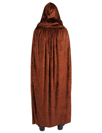 Extra dlhý hnedý zamatový luxusný plášť 202 cm