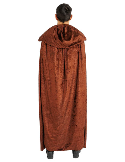 Extra dlhý hnedý zamatový luxusný plášť 202 cm