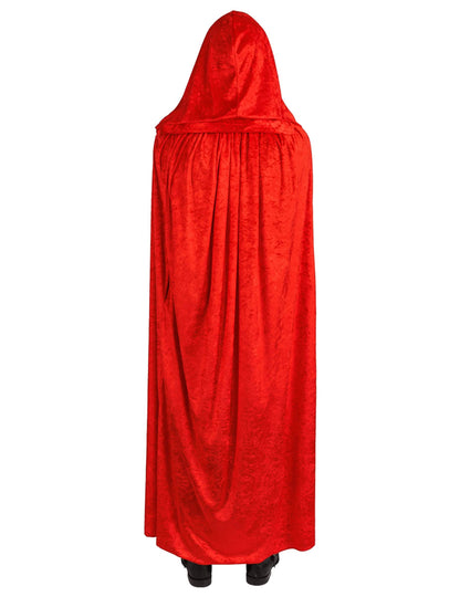 Veľmi dlhý luxusný červený zamatový plášť 202 cm