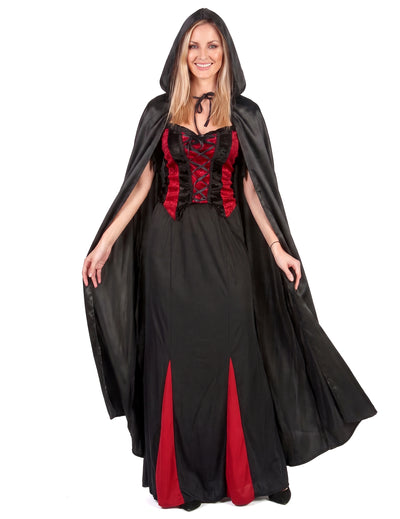 Halloween dospelý čierny upírsky mys Cape