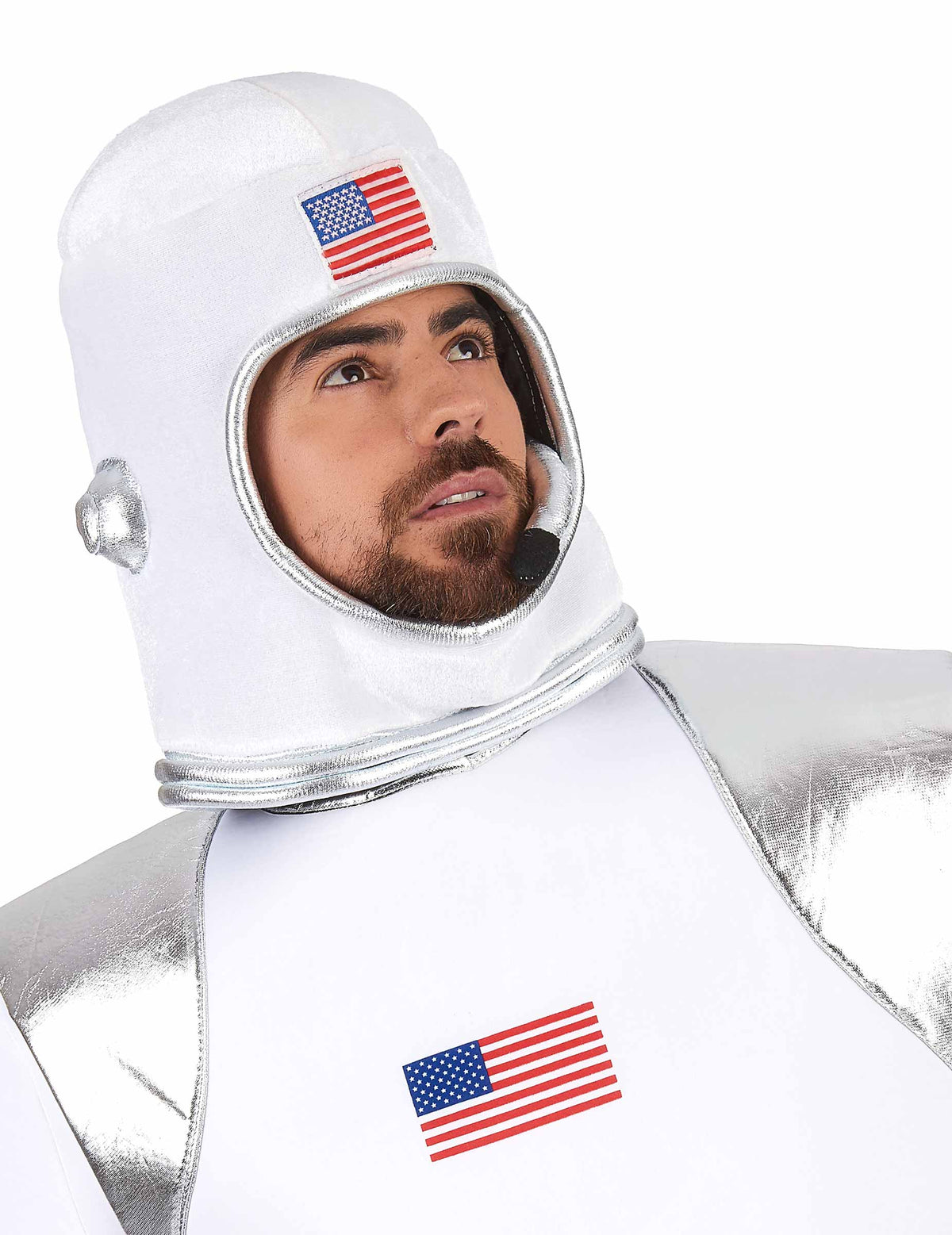 Casque astronaute pour adulte blanc avec drapeau américain