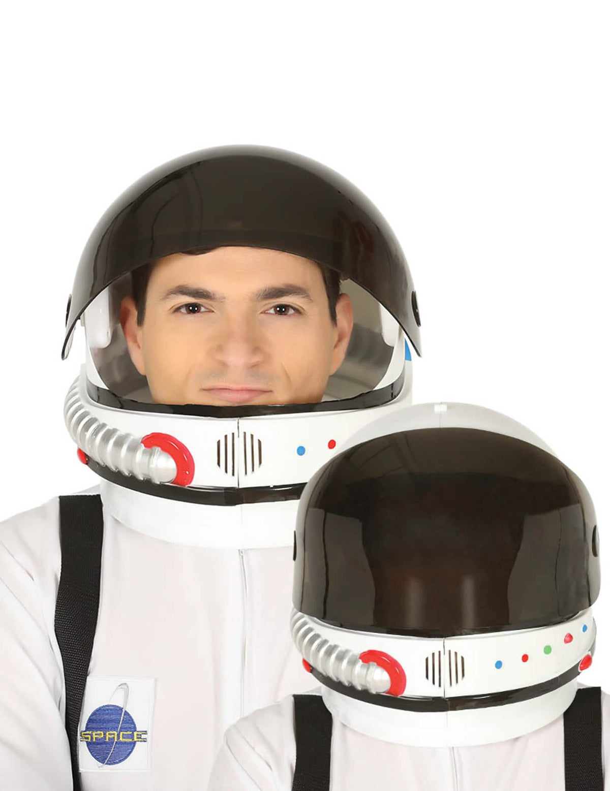 Astronautická prilba pre dospelého biela s odnímateľným priezorom
