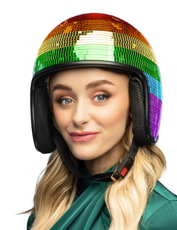 Dúhová diskoguľa prilba pre dospelých 