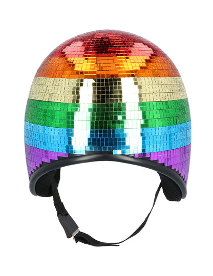 Dúhová diskoguľa prilba pre dospelých 