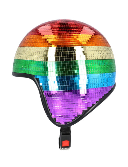 Dúhová diskoguľa prilba pre dospelých 