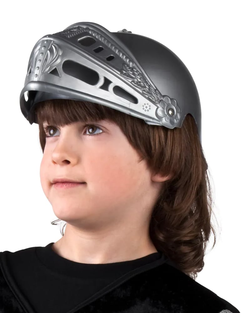 Casque chevalier médiéval pour enfant gris argenté