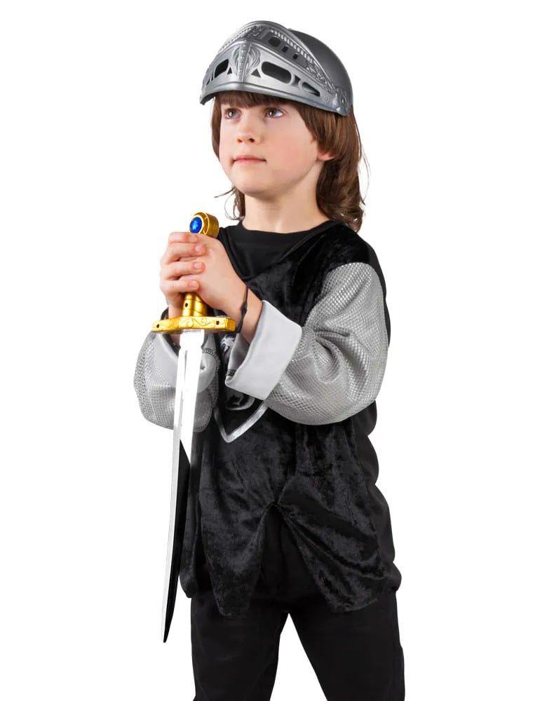 Mise en situation du casque chevalier médiéval