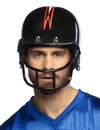Casque de footballeur américain pour adulte noir avec motif éclair rouge et blanc