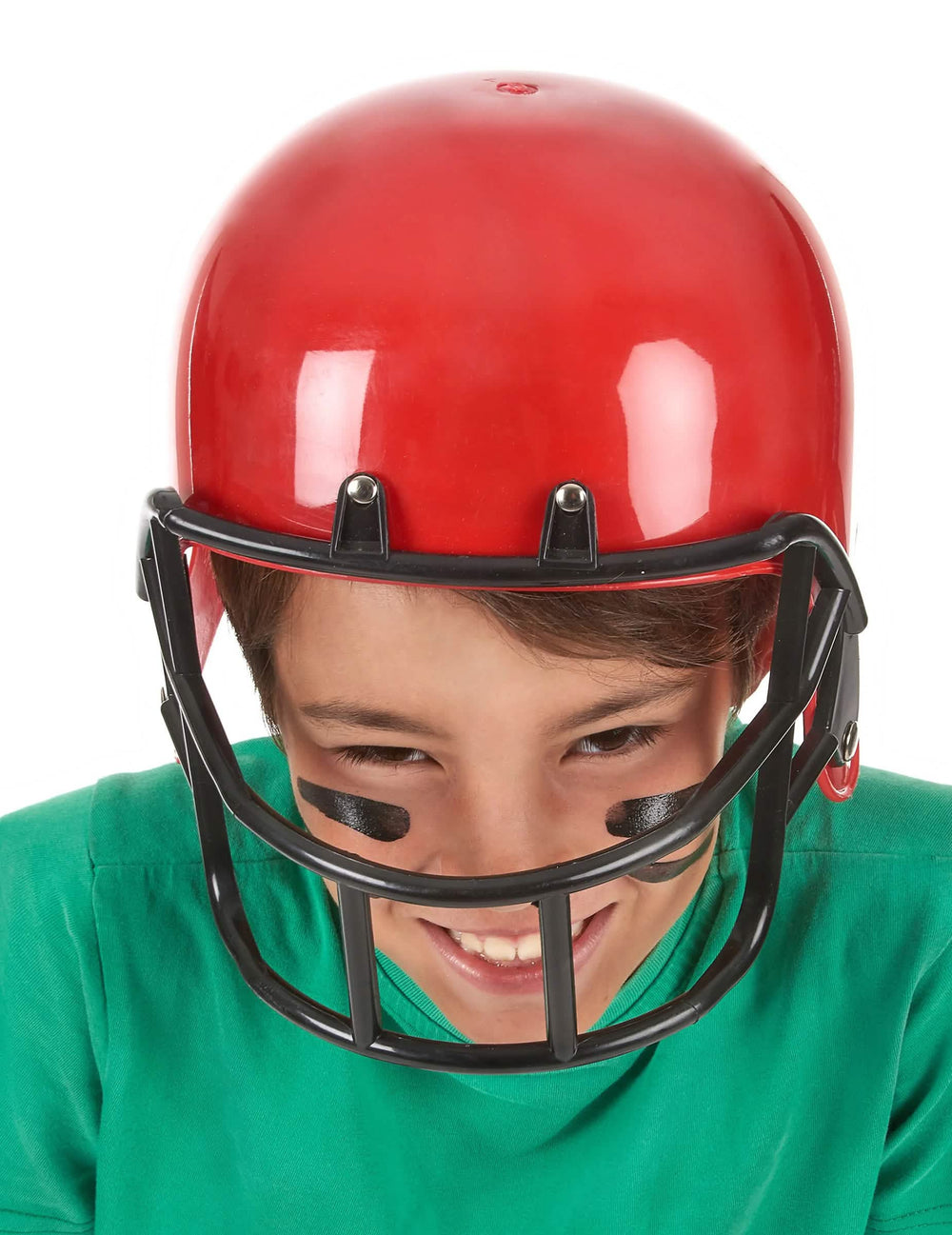 Futbalová prilba pre dieťa červená