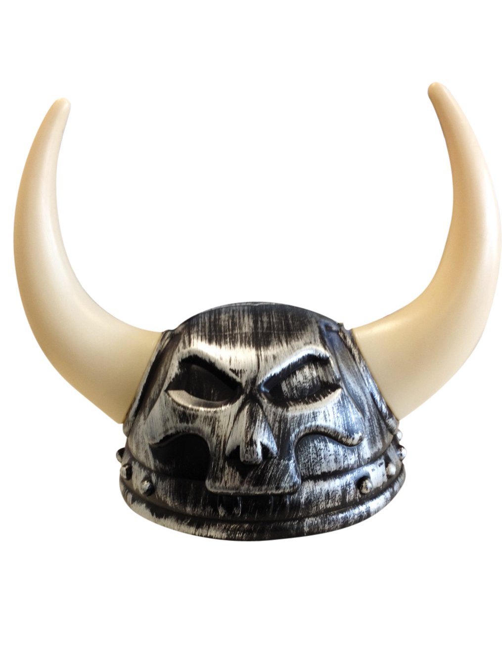 Šedá galská vojenská prilba pre dospelých s veľkými béžovými rohmi