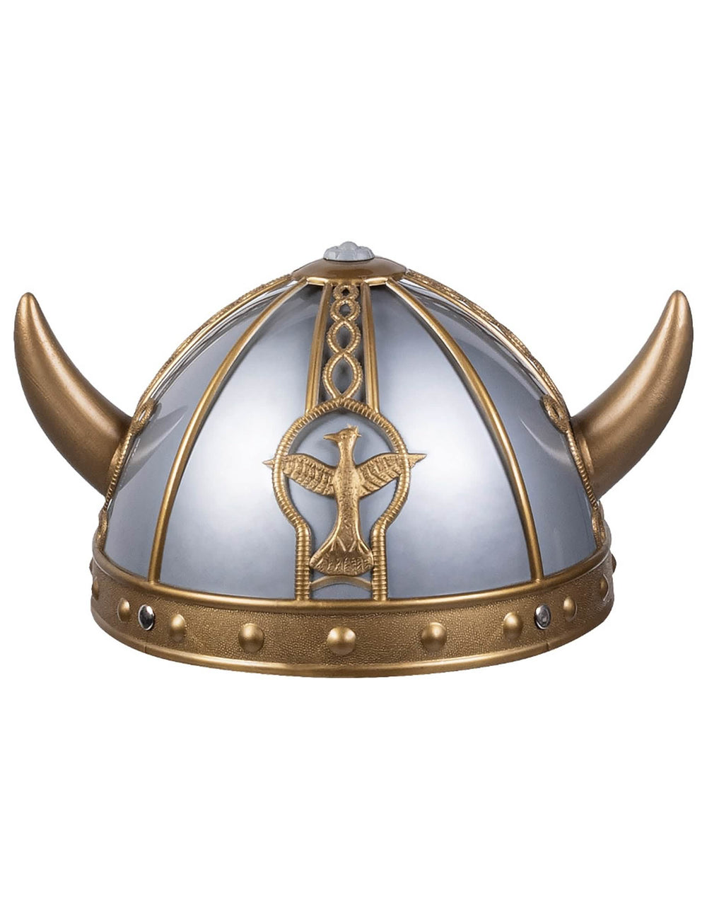 Detail predného emblému detskej vikingskej prilby
