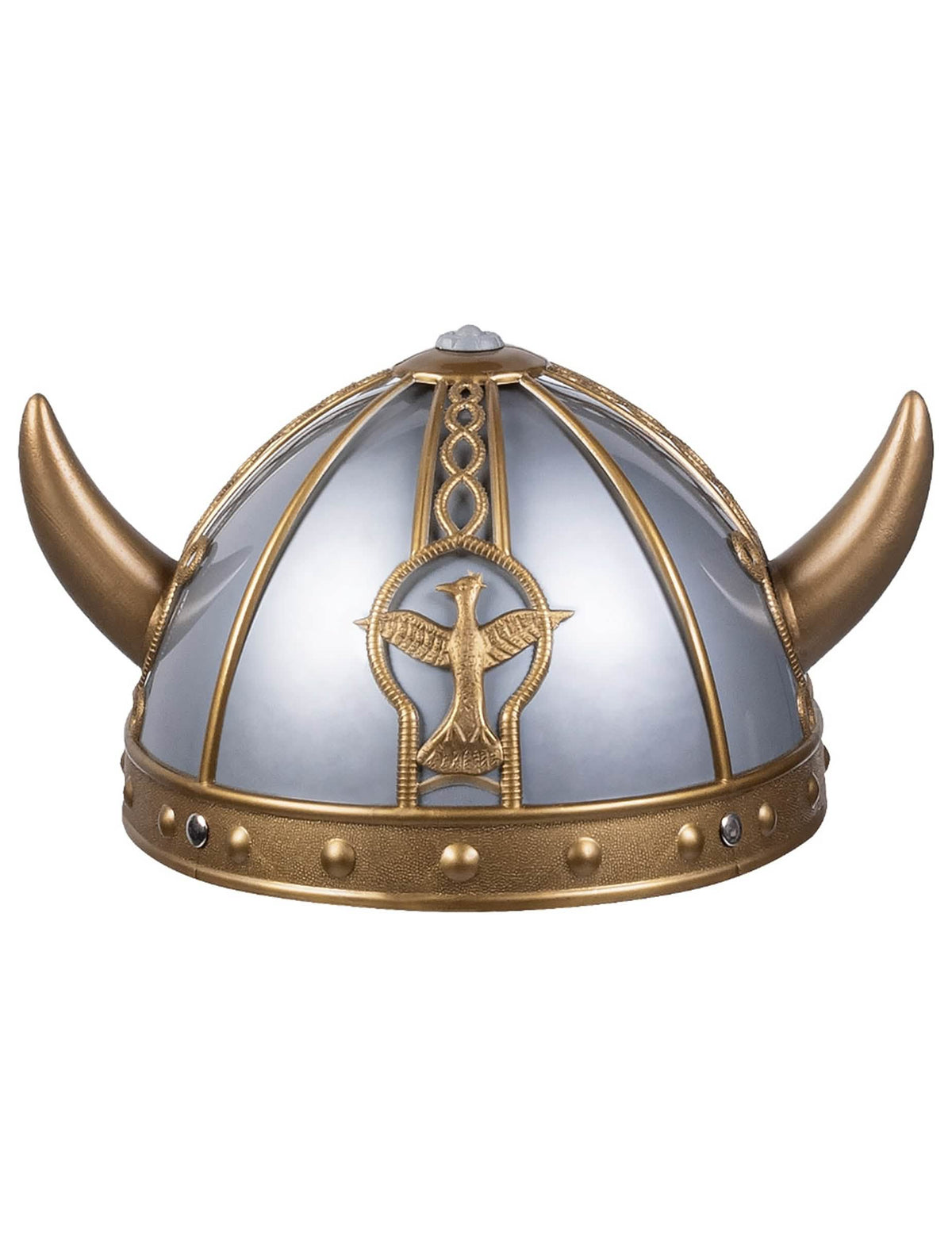Detail predného emblému detskej vikingskej prilby