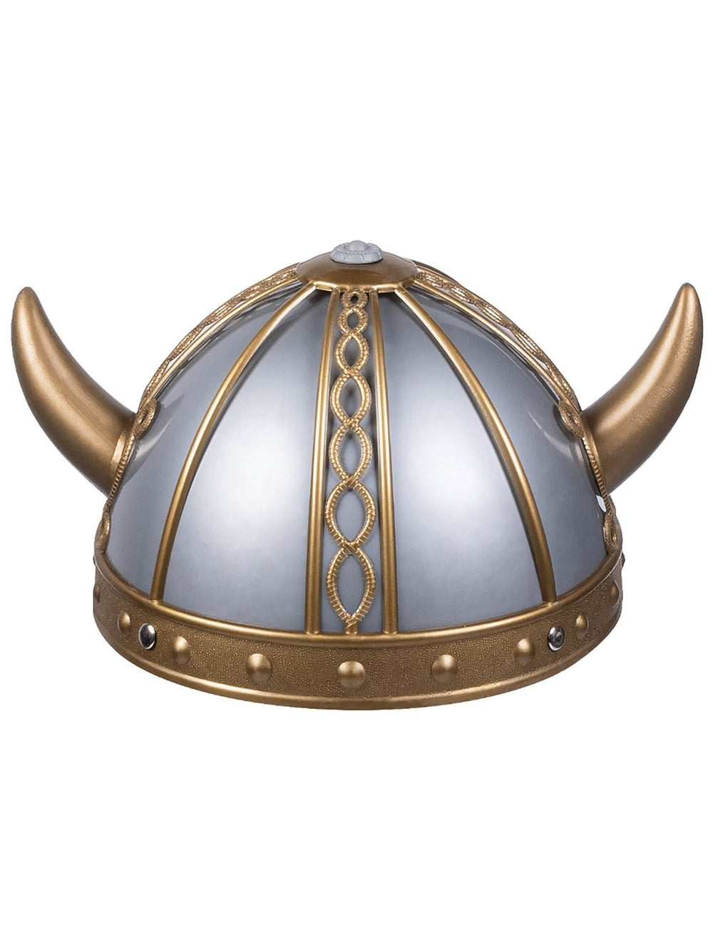 Pohľad spredu na vikingskú prilbu pre dieťa